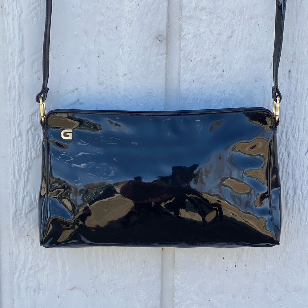 Bundle 3 for 50% off 1970s-80s Ganson Black Patent Leather Bag - Picture 2 of 11
